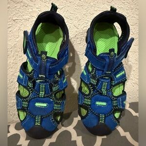 Pediped  Kid Flex Shoreline Navy Green Water Shoe Fisherman Sandal 12-12.5